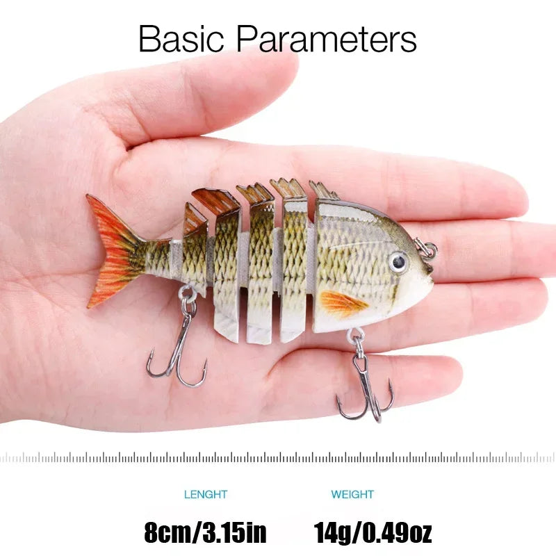 KB Fishing 1pc/5pcs Multi Jointed Panfish Swimbaits