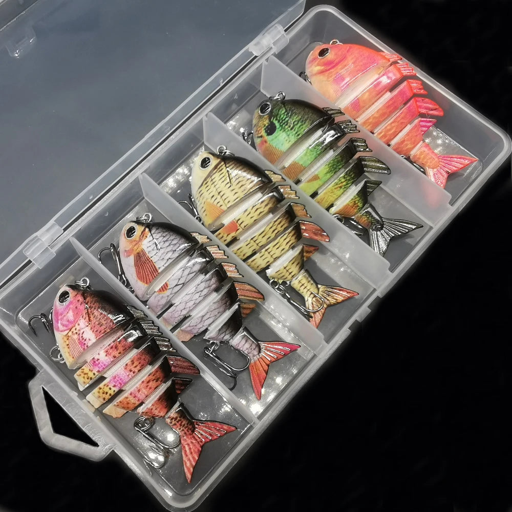 KB Fishing 1pc/5pcs Multi Jointed Panfish Swimbaits