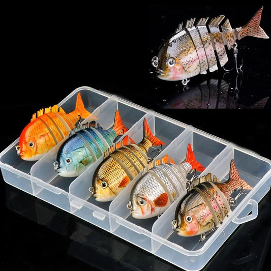 KB Fishing 1pc/5pcs Multi Jointed Panfish Swimbaits